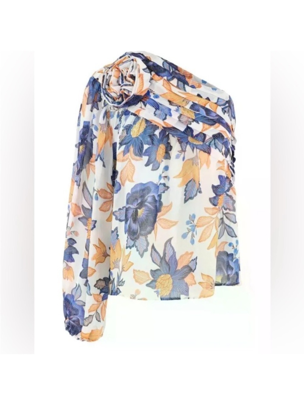 one-shoulder floral print top blouse by Farm Rio DT - Picture 8 of 13